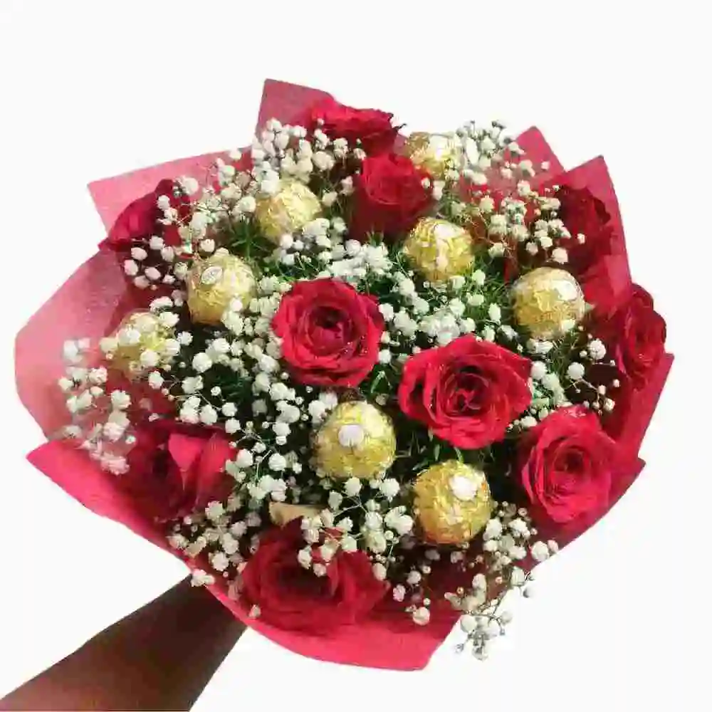 Buy Chocolate and Rose Bouquet Online